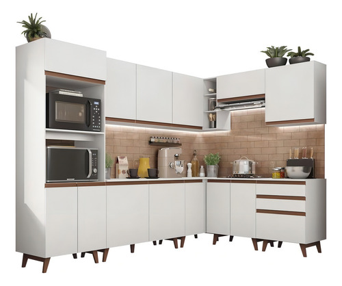 Cozinha Completa Canto Madesa Reims 462001 Armário - Branco