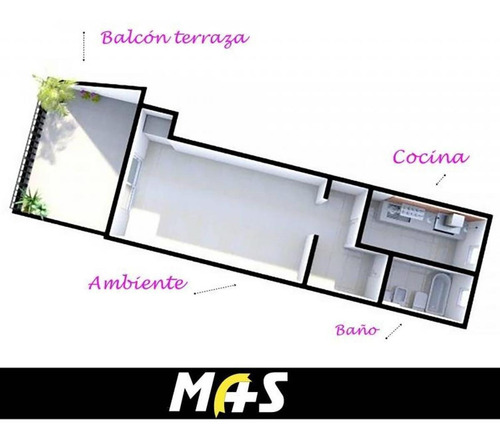 Imagen 9 de 11 de Venta Con Renta. Monoambiente Muy Luminoso Gran Balcon Tza.