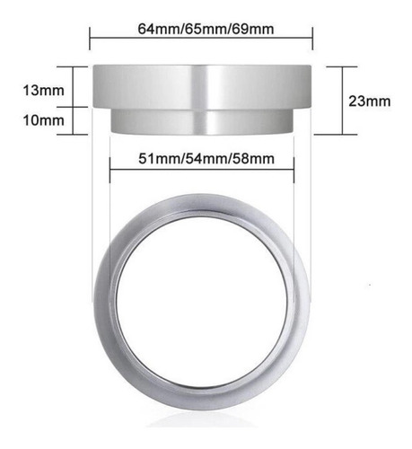 Imagen 4 de 7 de Anillo Dosificador Cafe Barista 58mm Con Iman Integrado