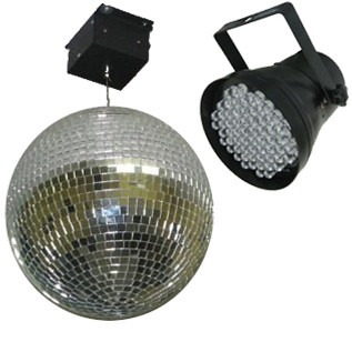 Kit Globo Espelhado 30cm + Motor Rotativo + Canhão Led Sl078