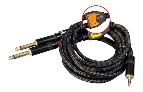 Cable Plug Stereo 3.5mm A 2 Plug Mono 6.3mm Vz-n266-6ft Voyz