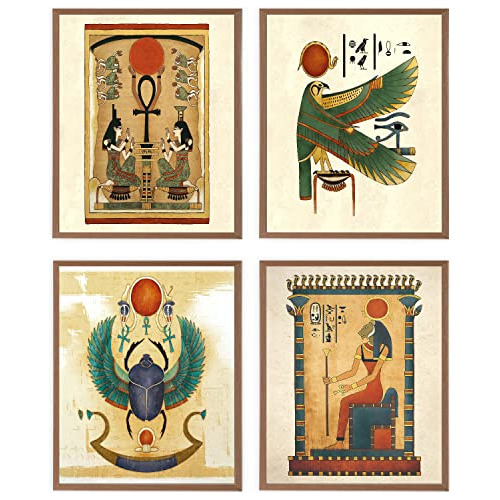 Póster De Arte De Pictogramas De Antigua Egipto - Impr...