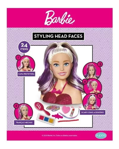 Boneca Barbie Busto Styling Head Sparkle Pentear E  MaquiarMATTELBrinquedosUrban Baby Store1242Brinquedos