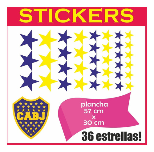 Estrellas Autoadhesivas Vinilo Calco Sticker Boca Juniors