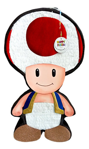 Piñata Premium 70 Cm Personalizada Fiesta Cumpleaños Niños Toad De Mario Bros