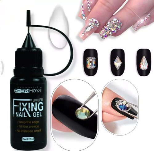 Fixing Nail Gel Cherimoya 12ml Pegamento Strass C/aplicador