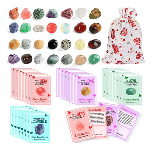 Tarjetas De San Valentín Con Piedras Preciosas Naturales