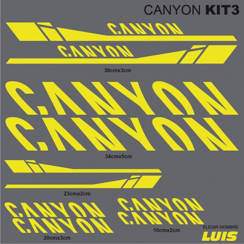 Canyon Kit3 Sticker Calcomania Para Cuadro De Bicicleta Bici