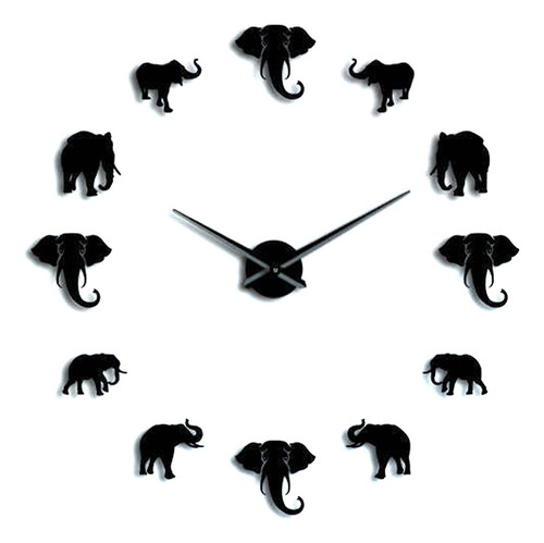 Reloj De Elefante Único Con Forma De Animal, Espejo Acrílico