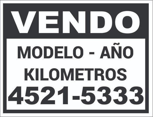 Sticker Calco Cartel Vendo Auto En Vinilo Autoadhesivo Plot