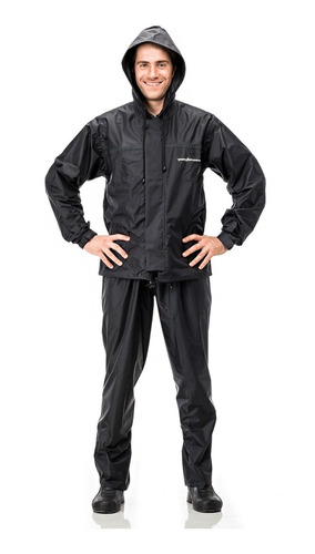 Imagem 1 de 6 de Capa Chuva Motoqueiro Nylon Impermeavel Com Capuz Pantaneiro