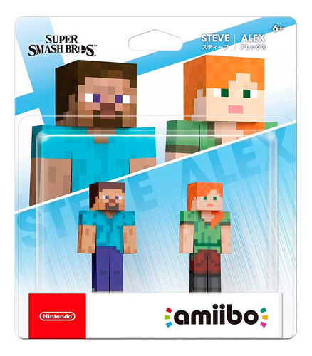 Figura Amiibo Steve And Alex Double Pack Minecraft