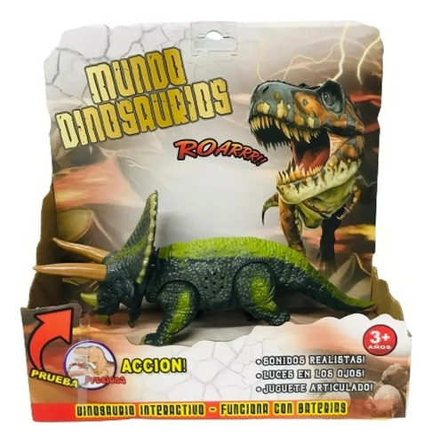 Dinosaurio Articulado Luz Sonido Triceratops 5326