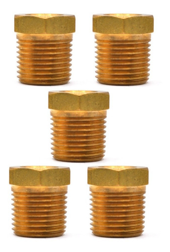 Bushing De Latón 1/4  Npt Hembra A 1/2  Npt Macho 5 Pz