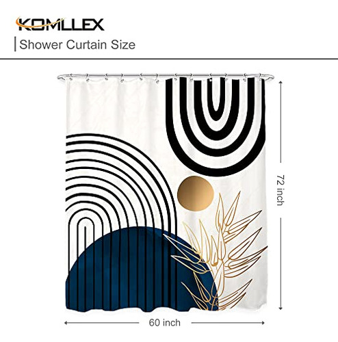 Cortina De Ducha Abstracta Boho De Komllex Para Decoración D