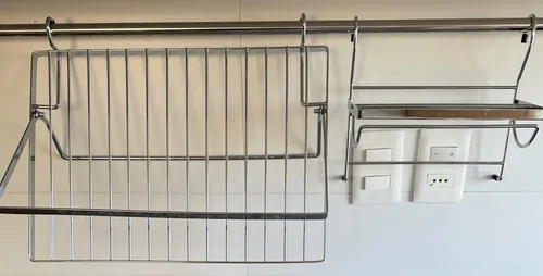 Accesorios Barra Cocina - Cubiertero Y Soporte/escurridor Plateado