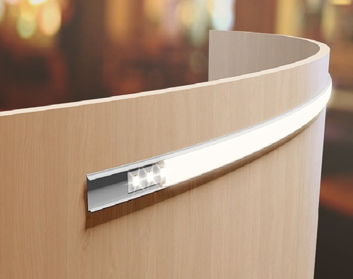 Perfil De Aluminio De 1m Moldeable Para Curvas Sin Tira Led Luz OPALINO