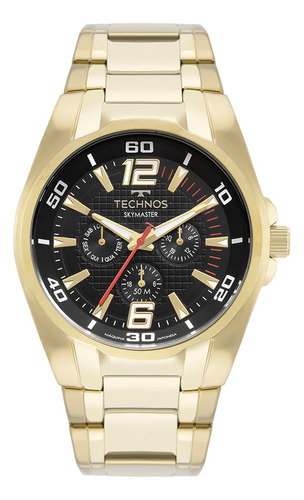 Relógio Technos Masculino Skymaster Dourado - 6p79bv/1p