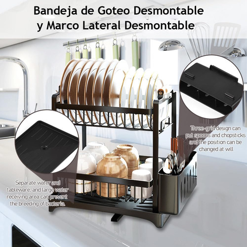 Estante Para Cubiertos, Escurridor De Cubiertos De 2 Niveles