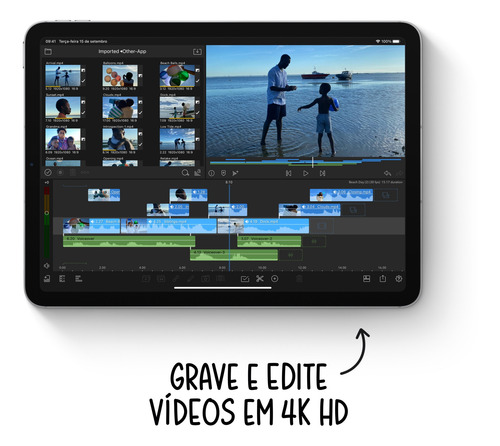 iPad Air 4th generation 2020 A2072 10.9" com rede móvel 256GB azul-céu 4GB de memoria RAM - Excelente (Recondicionado)