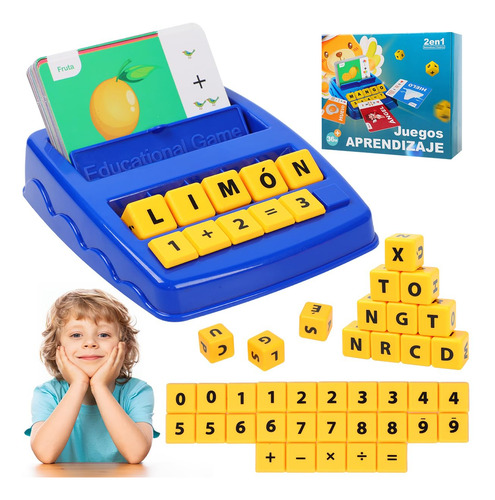 Juego Educativo 2 En 1 Números Y Letras Con 64 Tarjetas
