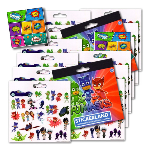 Pj Masks Pegatinas Favores De Fiesta - Paquete De 12 Hojas M