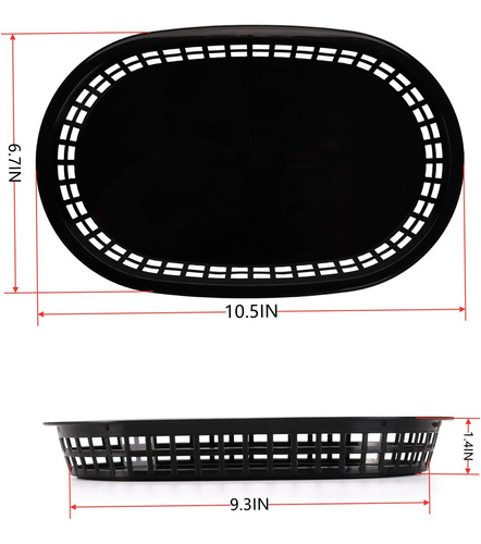 Cedilis 40 Cestas De Comida Rápida, Cestas De Plástico Negro