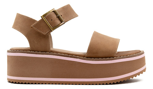 Sandalias De Mujer Cuero Vacuno Con Plataforma Fiori Paula