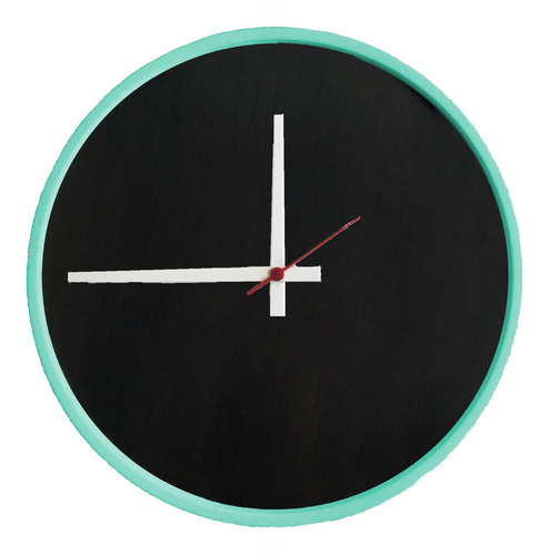 Relógio Round Verde Mostrrador Tabaco Ponteiro Branco 50 Cm