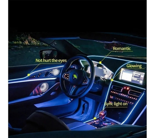 Imagen 3 de 10 de Hilo Tira Luz Neon Colores Led Conector 12v Auto Moto 5m
