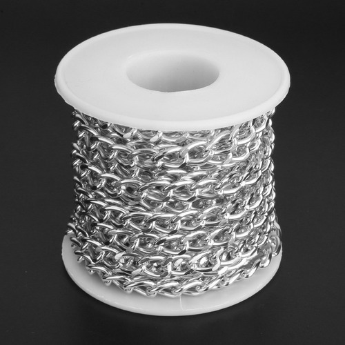 De Cadena Eslabones Trenzados Aluminio Carrete Pulsera