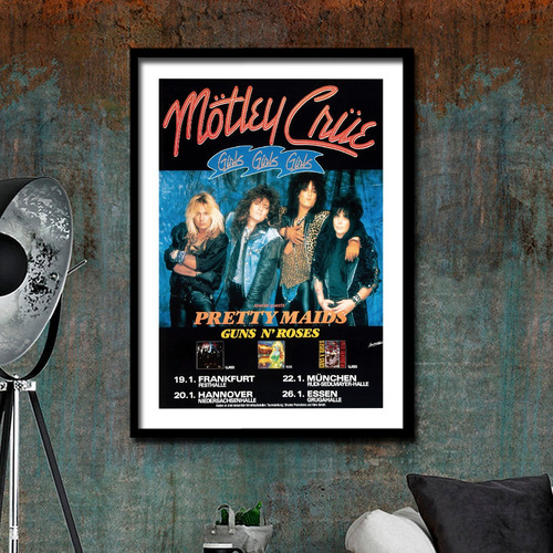 Cuadro Enmarcado Motley Crue Posters Musica Heavy Metal Rock