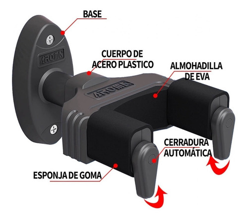 Soporte De Pared Para Guitarra Electrica Acustica Hercules