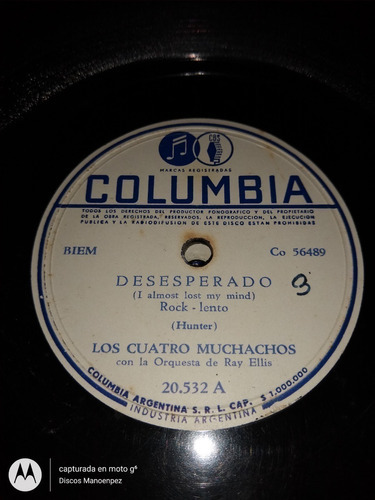 Pasta Los Cuatro Muchachos Columbia C129