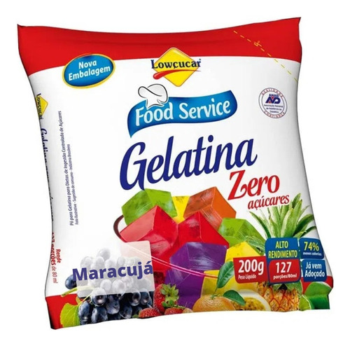 Gelatina Zero Açúcar Maracujá Lowçucar 200g Food Service