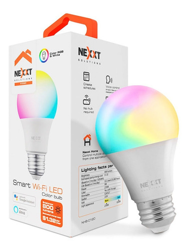 Bombilla Led Inteligente Wi-fi 220v - A19 -  Nexxt Nhb-c120