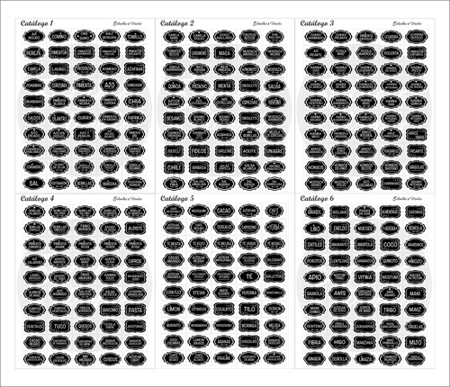 300 Etiquetas Especiero Lavable Combo Frascos Dahi