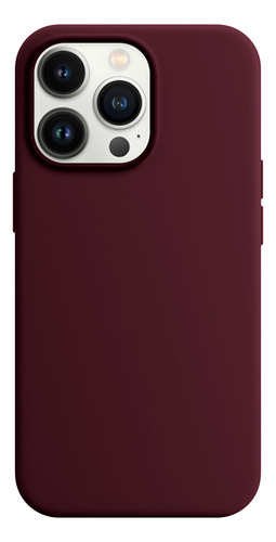 Capinha Compatível Com iPhone 13 Pro Max Interior Aveludado Cor Bordô