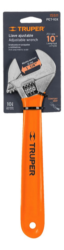 Llave Francesa 10 Pulgadas Cromada Mango De Pvc Truper