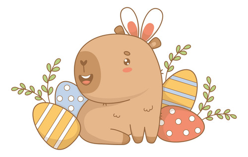 Kit Imágenes Pascua Png Clipart Capibara Carpincho + Papeles