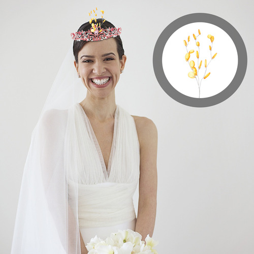 Diadema Bride Con Forma De Corona De Flores De Tres Puntas,