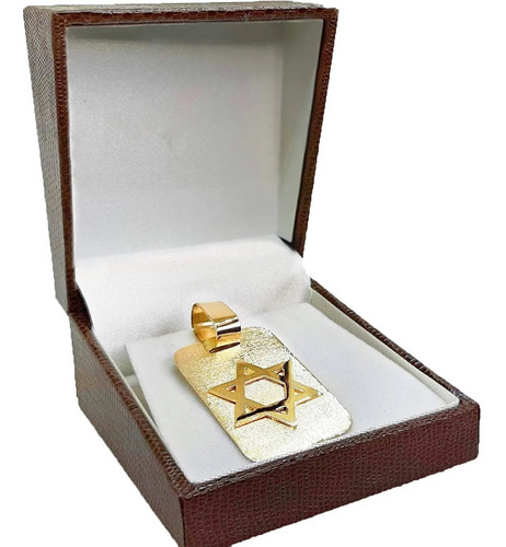 Pingente Estrela De Davi Placa 8 Gramas Ouro 18k Cor Amarelo