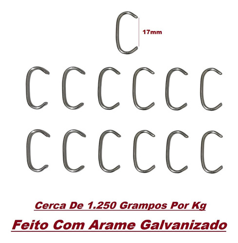 Grampo Tipo C Fino Pra Tapeçaria Estofado E Concertina 10kg