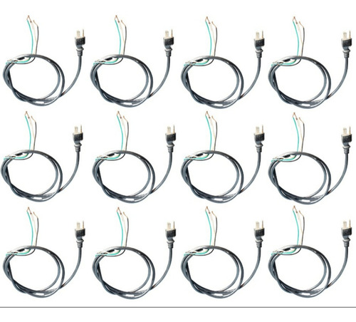 Cable De Uso Rudo 3x18 De 1.80 Mts. Con Clavija, Pack De 12.