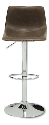 Conjunto de 2 bancos de bar Coffee PU, acabamento em moldura cromada Elk Brown