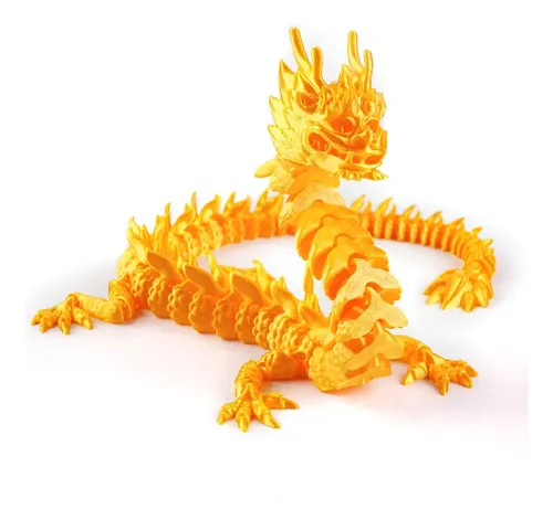 Dragón Articulado Impreso En 3D 29 Cm – Set De 2 Figuras De Resina Brillante Con Movimiento Realista | Decoración Y Regalo Original