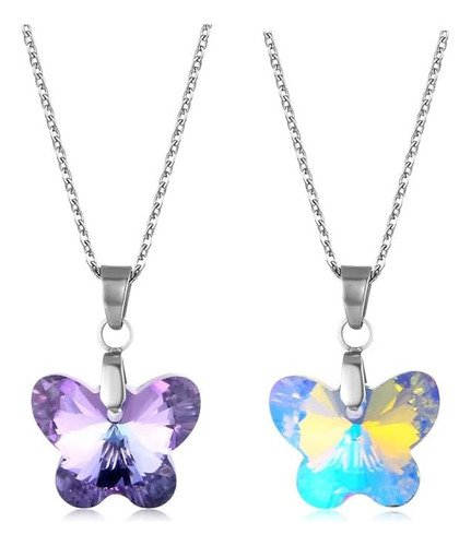 2 Piezas De Cristal Colorido Mariposa Estrella Concha Forma 
