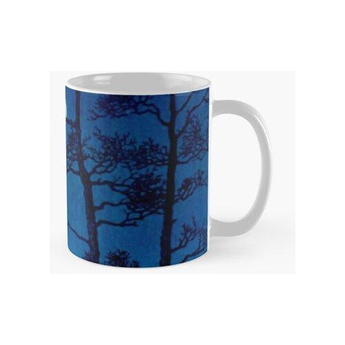 Taza Luna De Invierno En Toyamagahara Grabado En Madera Japo