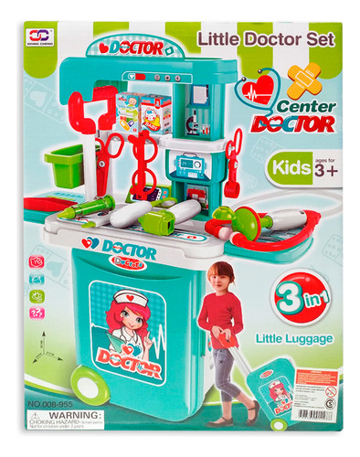 Valija Con Ruedas Set Juego Medico