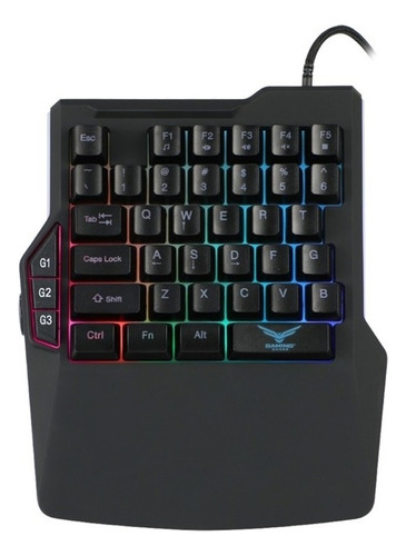 Teclado Gamer, Technology Atheris Rgb, Alámbrico Teclado Negro